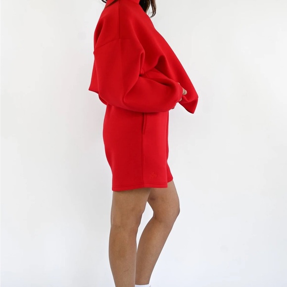 yllw the label Maya Scuba Pullover Mock Neck— Ruby - Picture 4 of 4